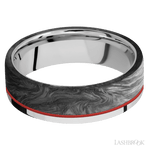 7 mm wide/Flat/Cobalt Chrome band with one 5 mm Off Center Edge inlay of Forged Carbon Fiber. - Diamonds By Rothschild