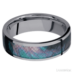 7 mm wide/Flat/Tantalum band with one 5 mm Centered inlay of Black Mother of Pearl. - Diamonds By Rothschild