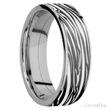7 mm wide/Flat/Titanium band with one 6 mm Centered inlay of Zirconium with a laser carved Zebra pattern. - Diamonds By Rothschild