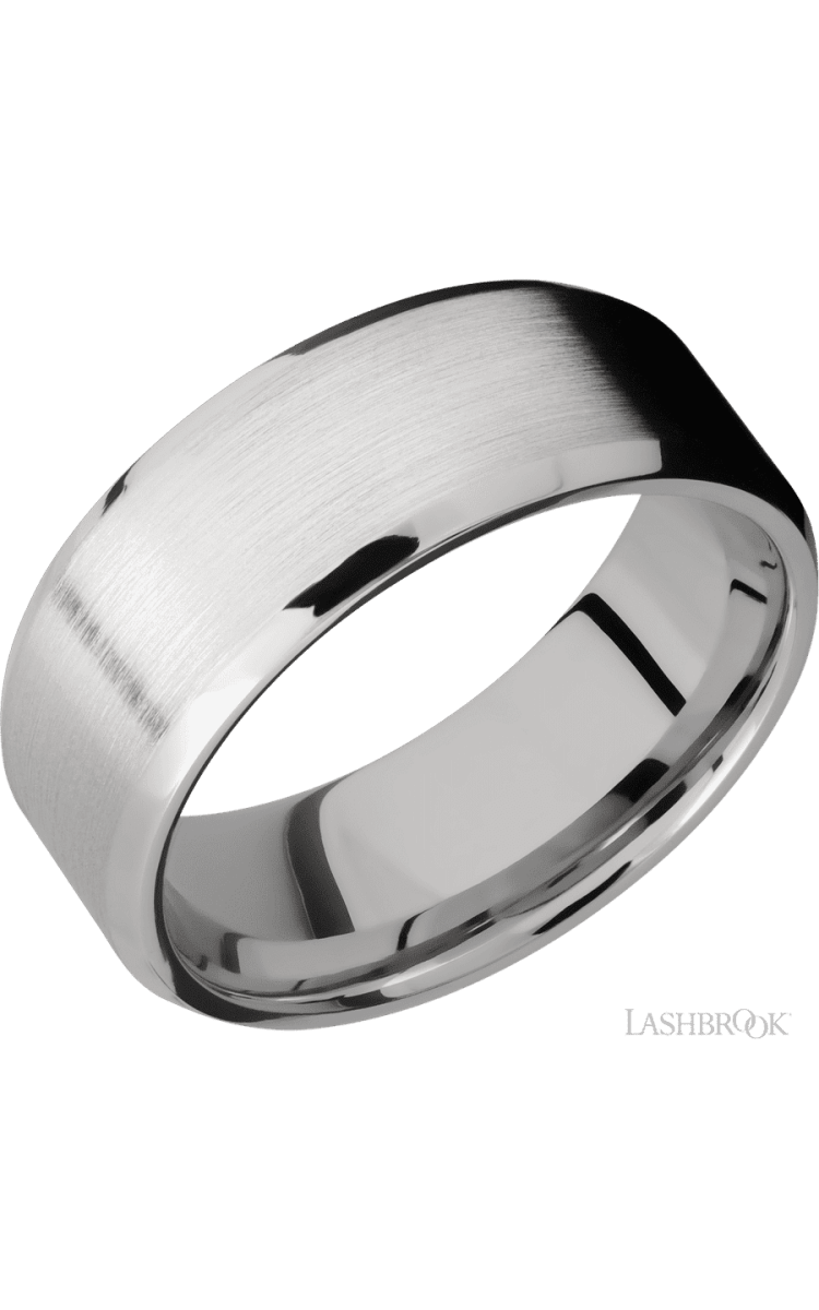 8 mm wide Beveled Cobalt Chrome band. - Diamonds By Rothschild