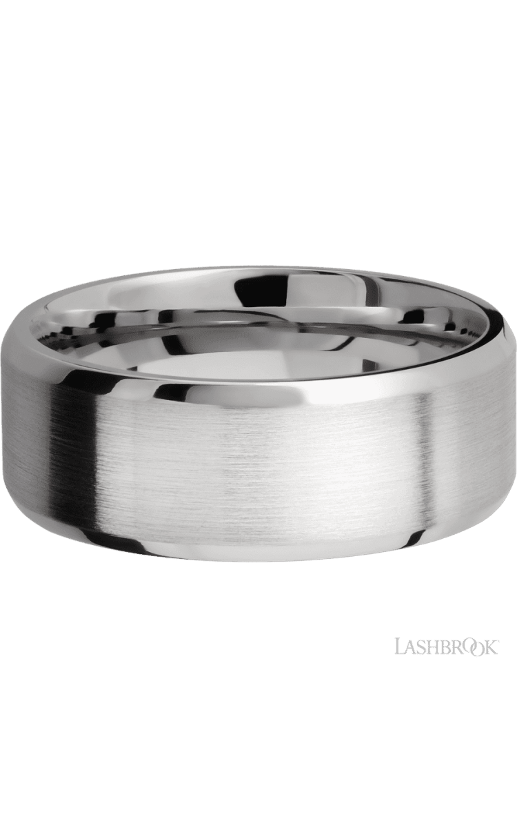 8 mm wide Beveled Cobalt Chrome band. - Diamonds By Rothschild
