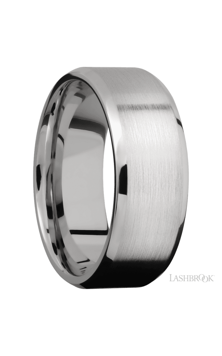 8 mm wide Beveled Cobalt Chrome band. - Diamonds By Rothschild