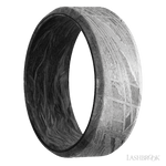 8 mm wide Beveled Meteorite band featuring a Forged Carbon Fiber sleeve. - Diamonds By Rothschild