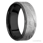 8 mm wide Beveled Meteorite band featuring a Zirconium sleeve. - Diamonds By Rothschild