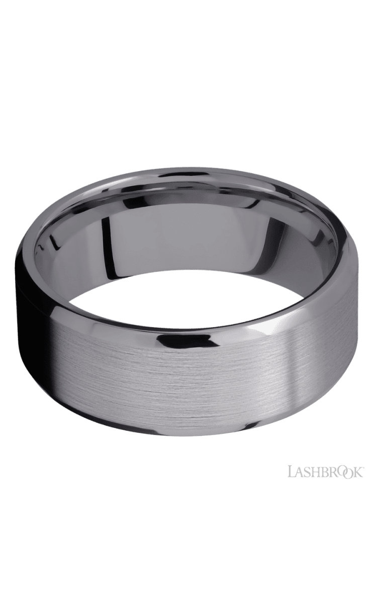 8 mm wide Beveled Tantalum band. - Diamonds By Rothschild