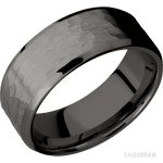 8 mm wide Beveled Tantalum Noir band. - Diamonds By Rothschild