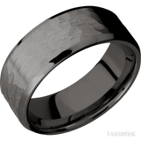 8 mm wide Beveled Tantalum Noir band. - Diamonds By Rothschild