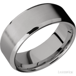 8 mm wide Beveled Titanium band. - Diamonds By Rothschild