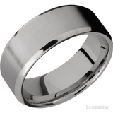 8 mm wide Beveled Titanium band. - Diamonds By Rothschild