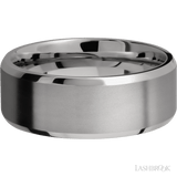 8 mm wide Beveled Titanium band. - Diamonds By Rothschild
