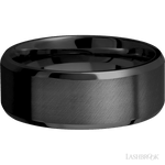 8 mm wide Beveled Zirconium band. - Diamonds By Rothschild