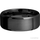 8 mm wide Beveled Zirconium band. - Diamonds By Rothschild