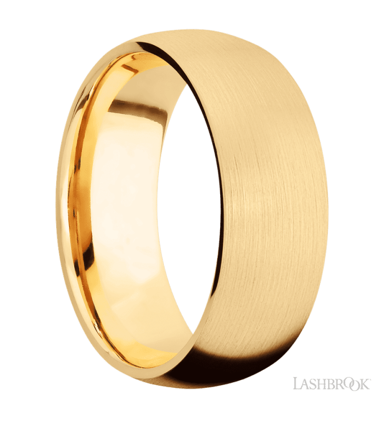 8 mm wide Domed 14K Yellow Gold band. - Diamonds By Rothschild