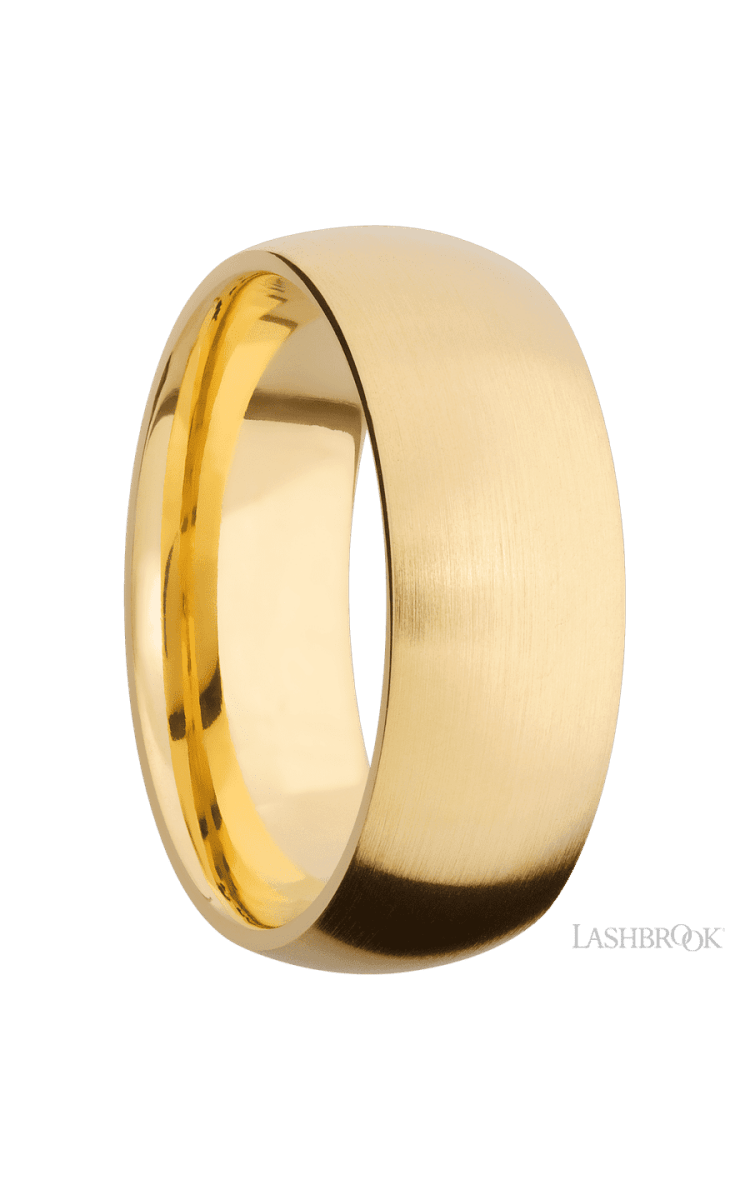 8 mm wide Domed 14K Yellow Gold band. - Diamonds By Rothschild