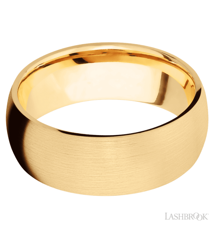 8 mm wide Domed 14K Yellow Gold band. - Diamonds By Rothschild