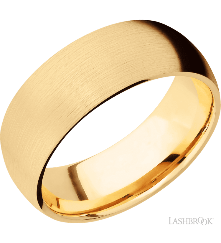 8 mm wide Domed 14K Yellow Gold band. - Diamonds By Rothschild