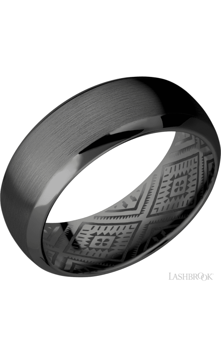 8 mm wide Domed Bevel Zirconium band. - Diamonds By Rothschild