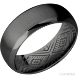 8 mm wide Domed Bevel Zirconium band. - Diamonds By Rothschild