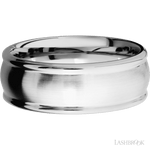 8 mm wide Domed Rounded Edges 14K White Gold band. - Diamonds By Rothschild