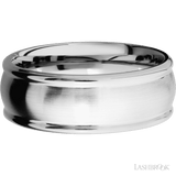 8 mm wide Domed Rounded Edges 14K White Gold band. - Diamonds By Rothschild