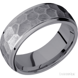 8 mm wide Domed Stepped Down Edges Tantalum band. - Diamonds By Rothschild