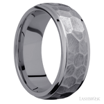 8 mm wide Domed Stepped Down Edges Tantalum band. - Diamonds By Rothschild