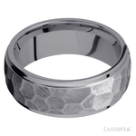 8 mm wide Domed Stepped Down Edges Tantalum band. - Diamonds By Rothschild