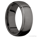 8 mm wide Domed Stepped Down Edges Tantalum Noir band. - Diamonds By Rothschild