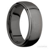 8 mm wide Domed Stepped Down Edges Tantalum Noir band. - Diamonds By Rothschild