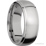 8 mm wide Domed Stepped Down Edges Titanium band. - Diamonds By Rothschild