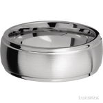 8 mm wide Domed Stepped Down Edges Titanium band. - Diamonds By Rothschild