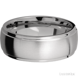8 mm wide Domed Stepped Down Edges Titanium band. - Diamonds By Rothschild