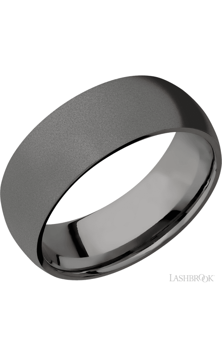 8 mm wide Domed Tantalum Noir band. - Diamonds By Rothschild