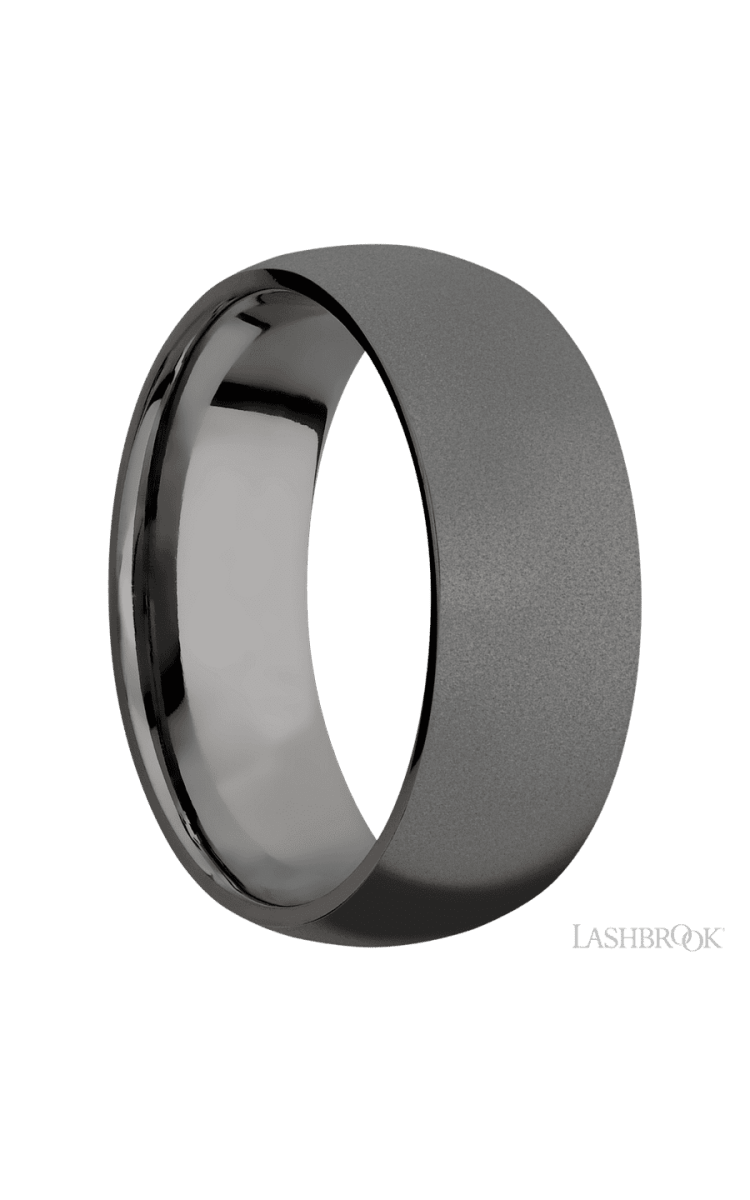 8 mm wide Domed Tantalum Noir band. - Diamonds By Rothschild