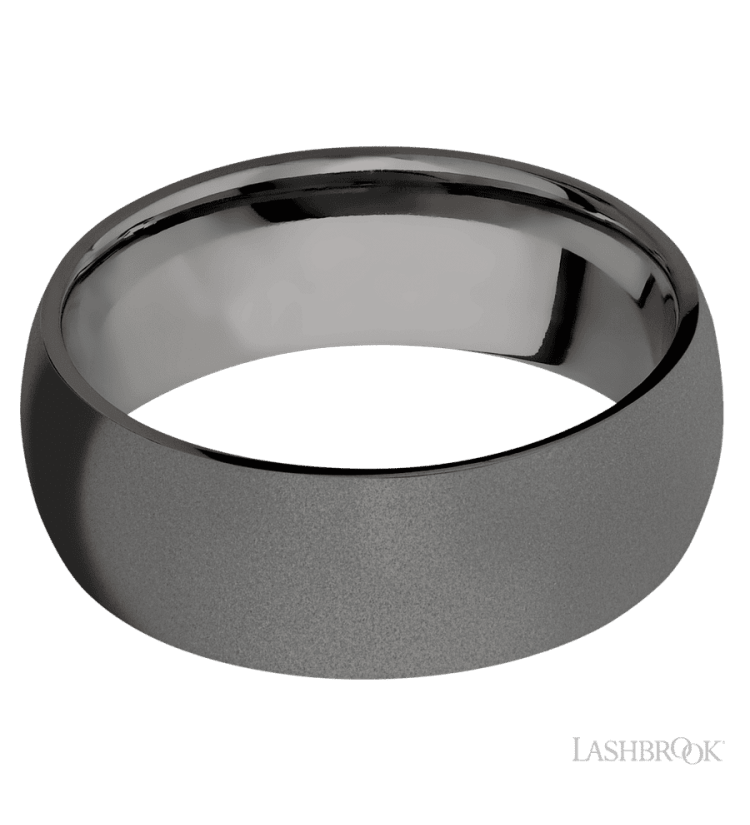 8 mm wide Domed Tantalum Noir band. - Diamonds By Rothschild