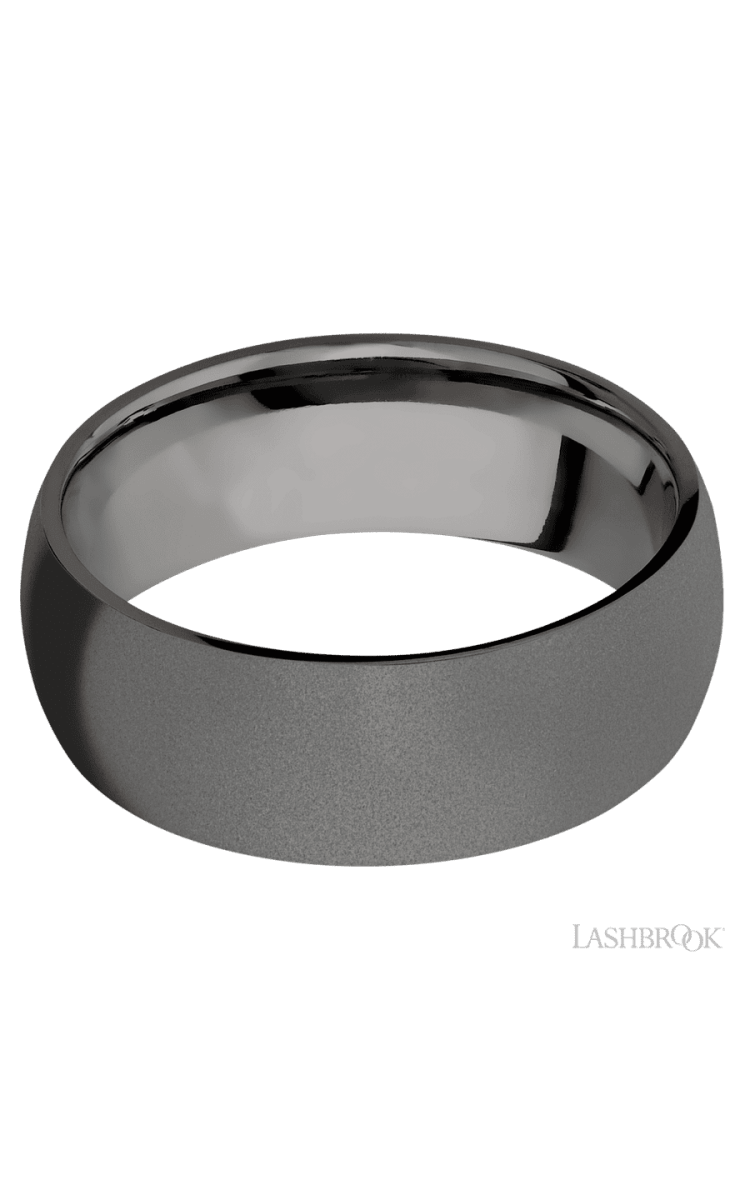 8 mm wide Domed Tantalum Noir band. - Diamonds By Rothschild