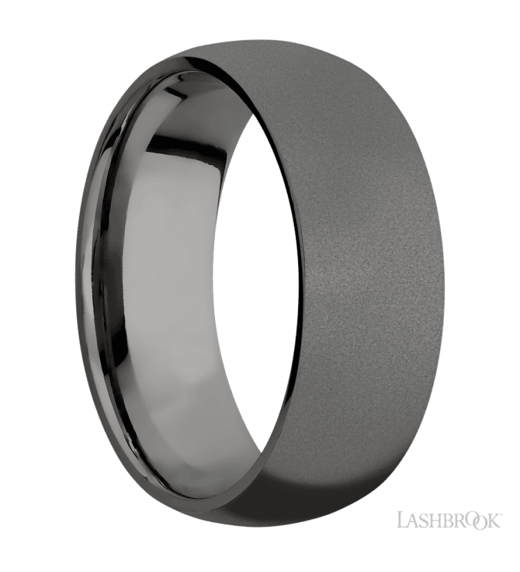 8 mm wide Domed Tantalum Noir band. - Diamonds By Rothschild