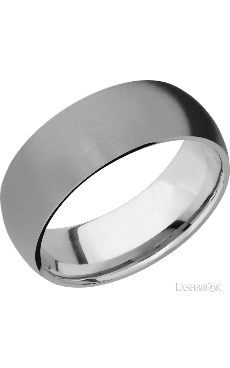 8 mm wide Domed Titanium band. - Diamonds By Rothschild