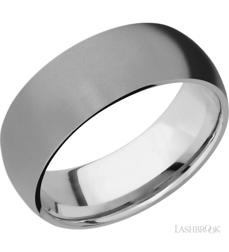 8 mm wide Domed Titanium band. - Diamonds By Rothschild