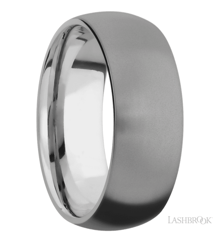 8 mm wide Domed Titanium band. - Diamonds By Rothschild