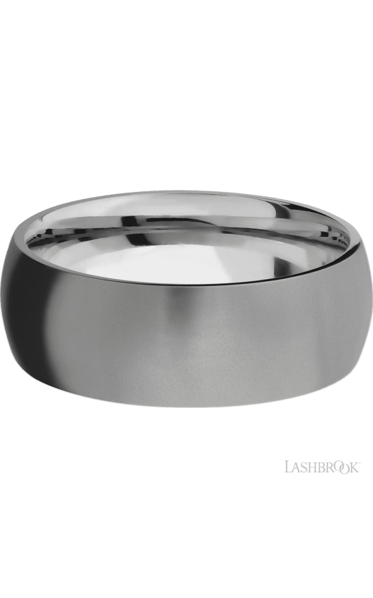 8 mm wide Domed Titanium band. - Diamonds By Rothschild