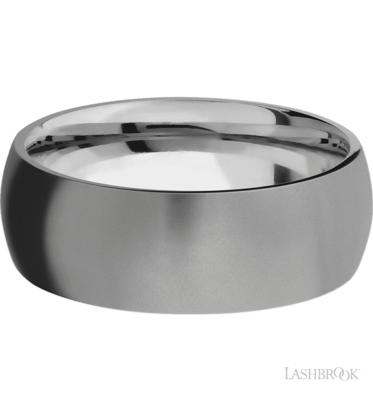 8 mm wide Domed Titanium band. - Diamonds By Rothschild