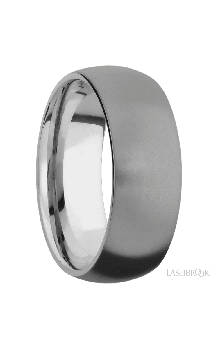 8 mm wide Domed Titanium band. - Diamonds By Rothschild