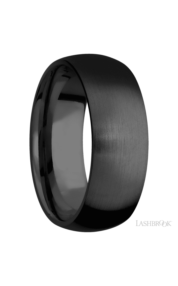 8 mm wide Domed Zirconium band. - Diamonds By Rothschild