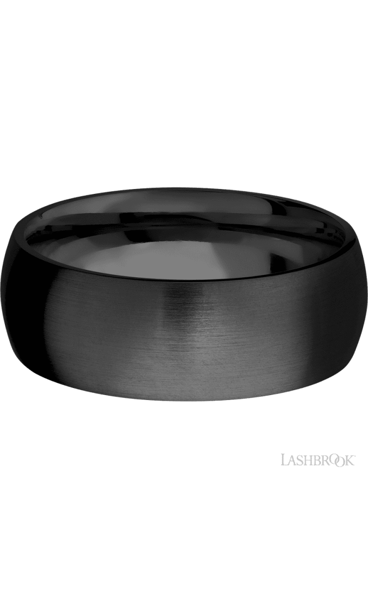 8 mm wide Domed Zirconium band. - Diamonds By Rothschild