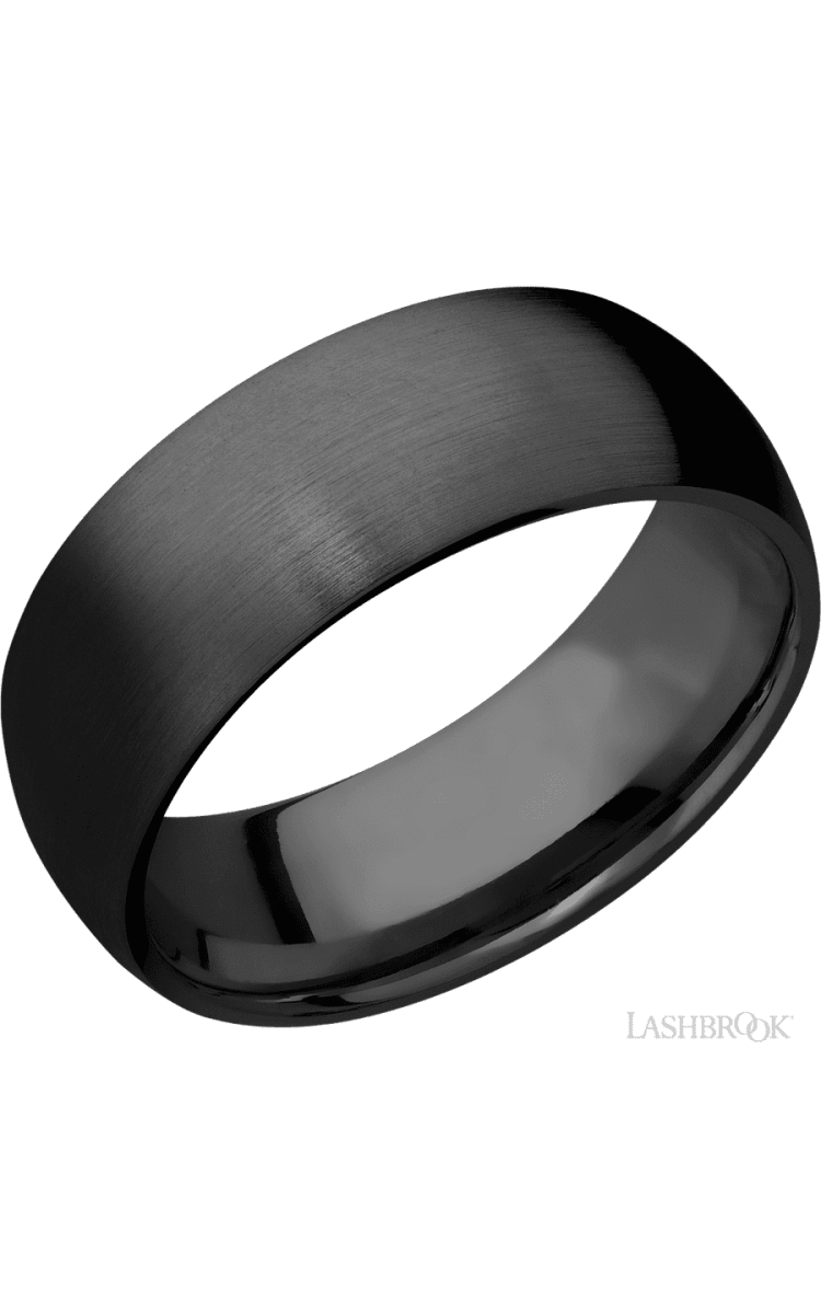8 mm wide Domed Zirconium band. - Diamonds By Rothschild