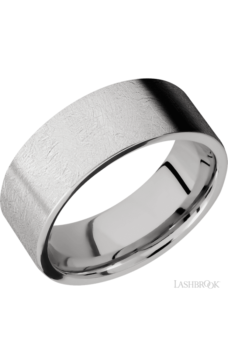 8 mm wide Flat Cobalt Chrome band. - Diamonds By Rothschild