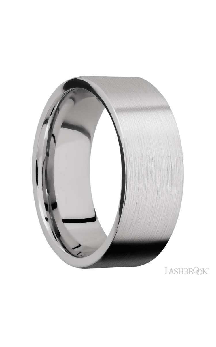 8 mm wide Flat Cobalt Chrome band. - Diamonds By Rothschild