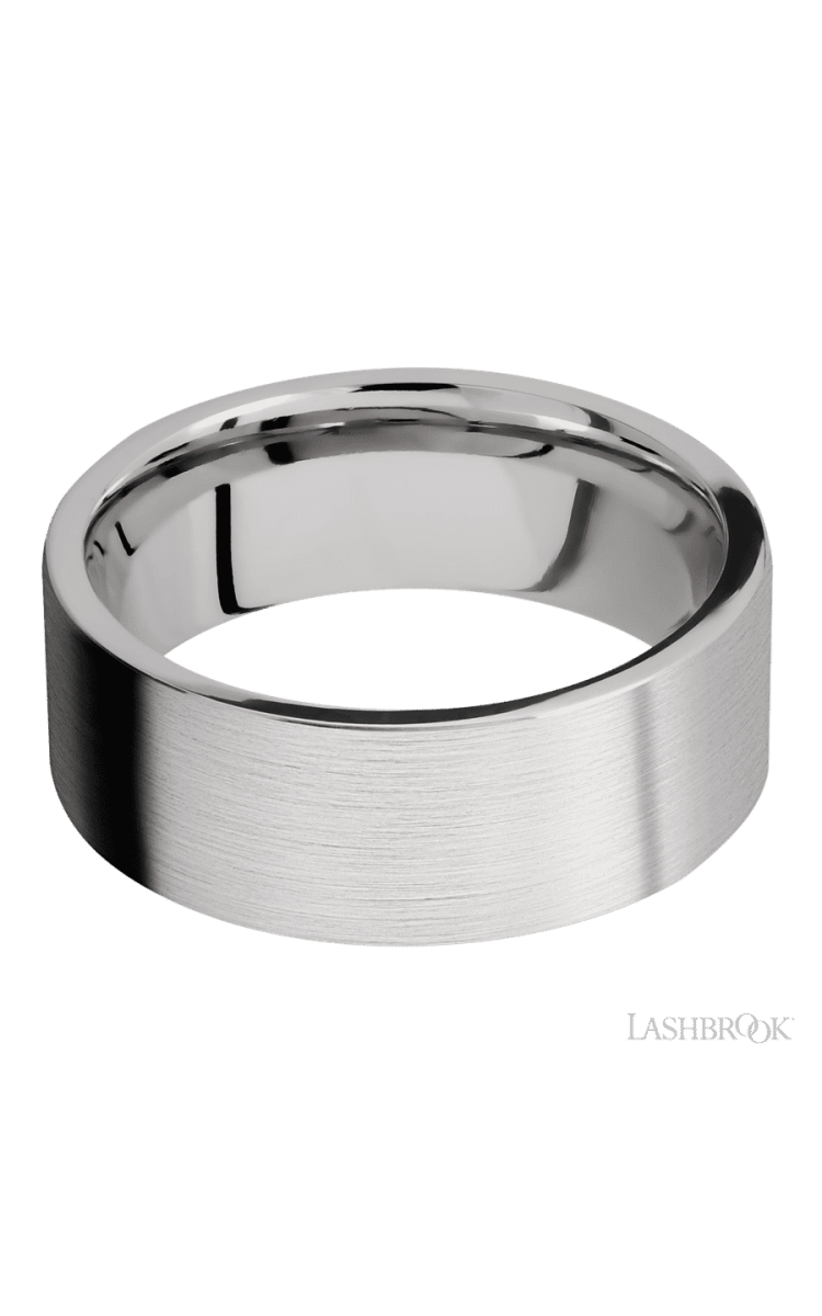 8 mm wide Flat Cobalt Chrome band. - Diamonds By Rothschild