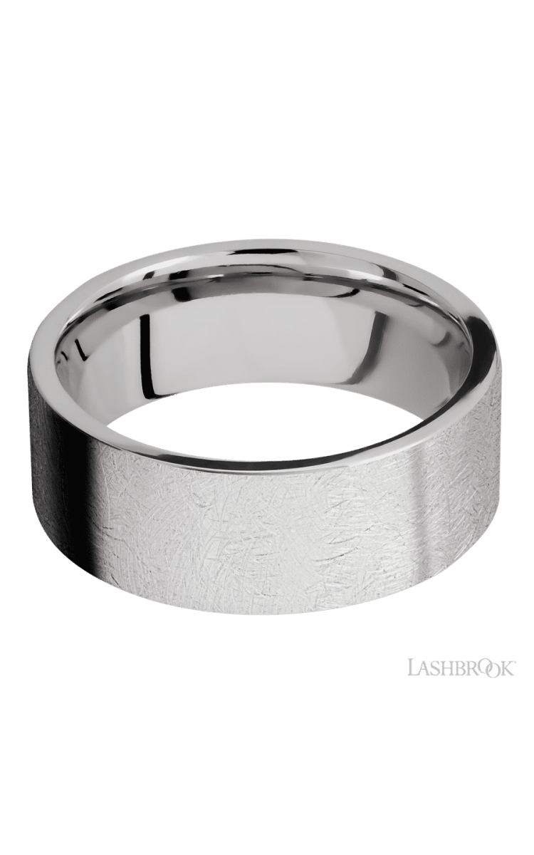 8 mm wide Flat Cobalt Chrome band. - Diamonds By Rothschild
